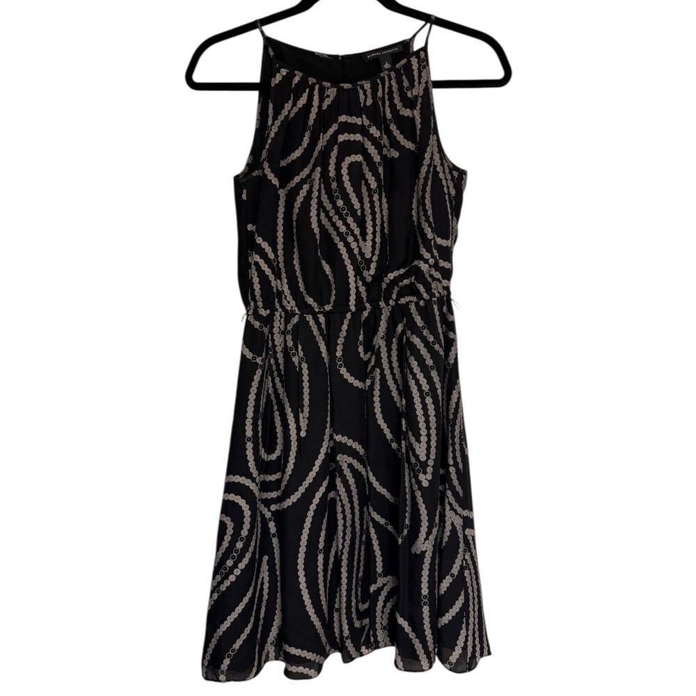 Banana Republic Woman's 100% Silk Dress. Sleeveless. Black & Gray. Sz 0